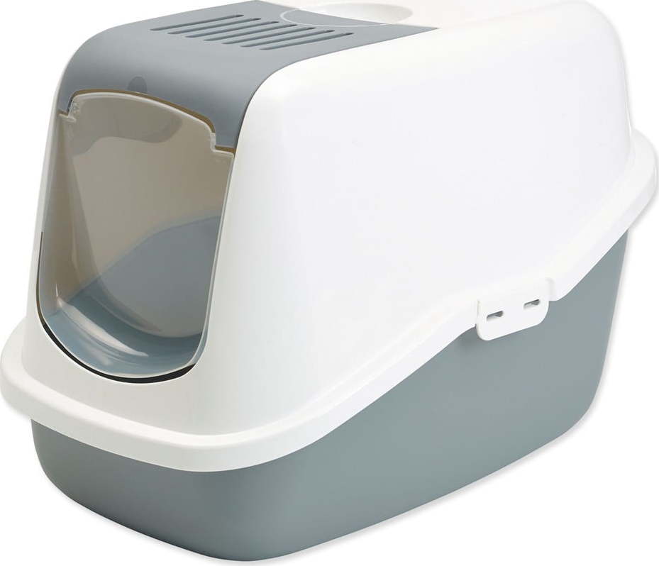 Bílo-šedý kočičí záchod 39x56 cm Savic Nestor – Plaček Pet Products Plaček Pet Products