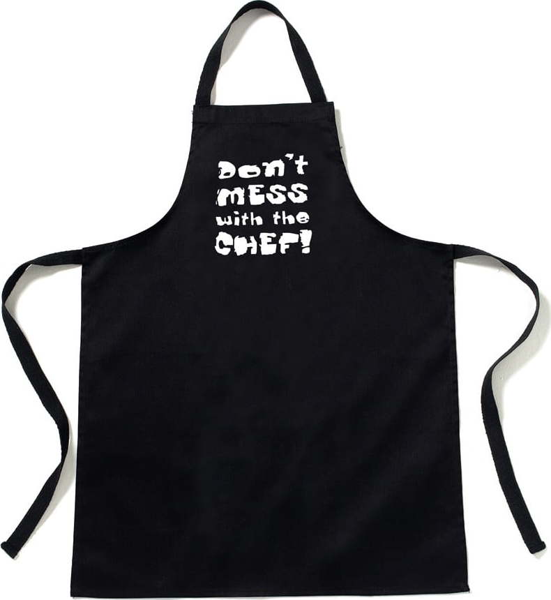 Černá bavlněná dětská zástěra Cooksmart ® Don't Mess Cooksmart