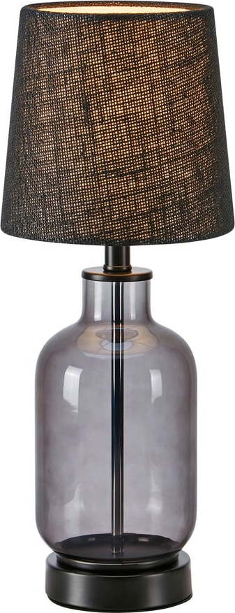 Černá stolní lampa se stínidlem z juty (výška 43 cm) Costero – Markslöjd Markslöjd