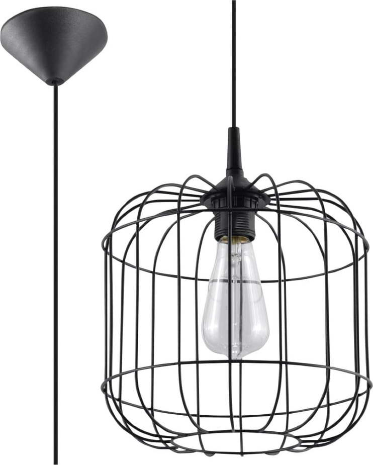 Černé závěsné svítidlo ø 23 cm Albino – Nice Lamps Nice Lamps