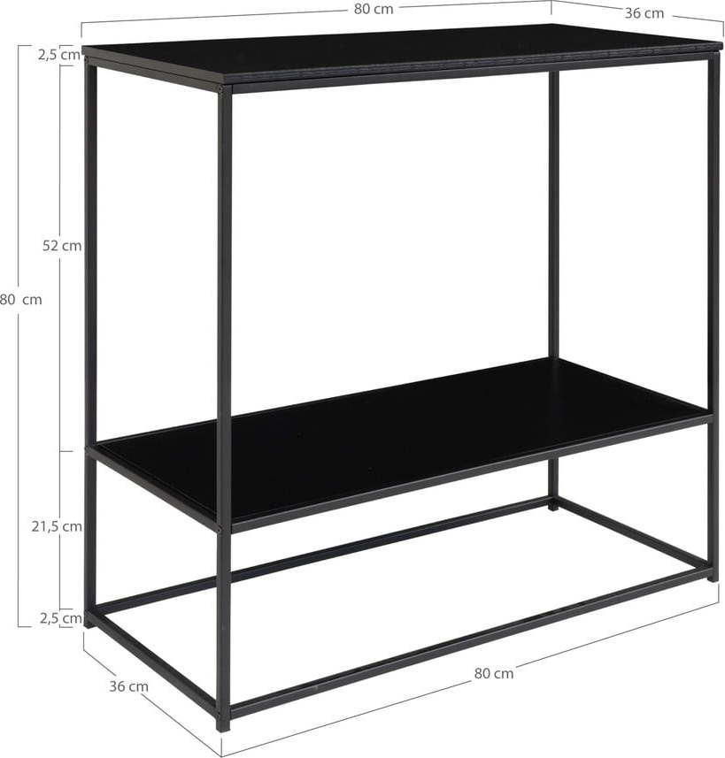 Černý konzolový stolek s černou deskou 80x36 cm Vita – House Nordic House Nordic