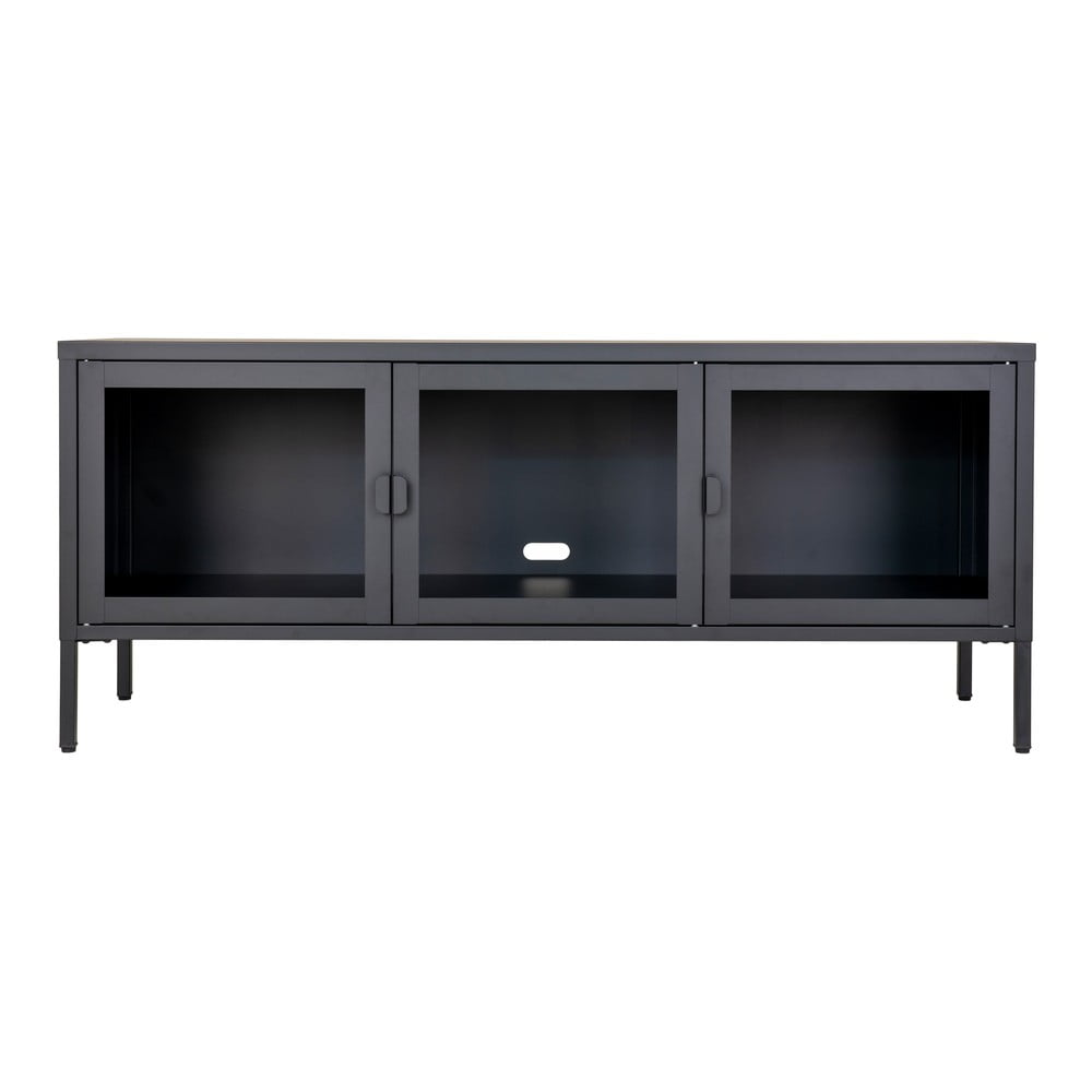Černý kovový TV stolek 130x55 cm Brisbane – House Nordic House Nordic