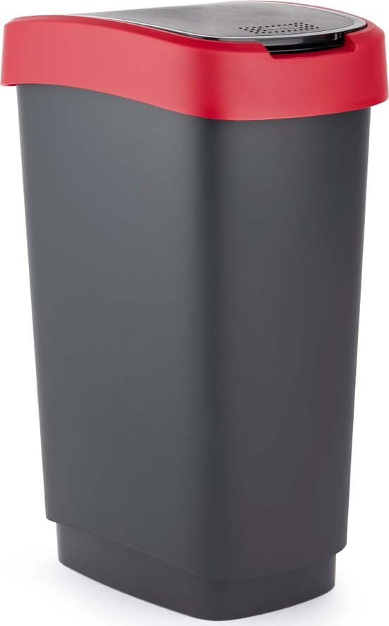 Červeno-černý odpadkový koš z recyklovaného plastu 25 l Twist - Rotho ROTHO
