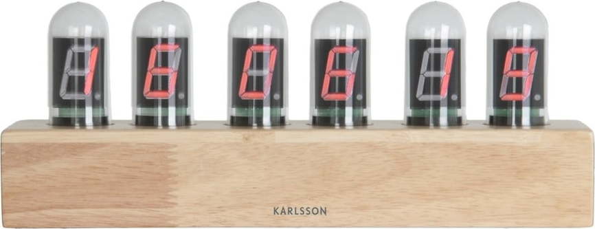 Digitální hodiny na dřevěném podstavci Karlsson Cathode Karlsson
