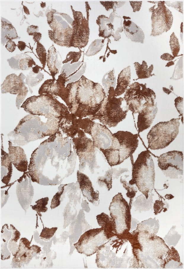 Hnědý koberec 120x170 cm Shine Floral – Hanse Home Hanse Home
