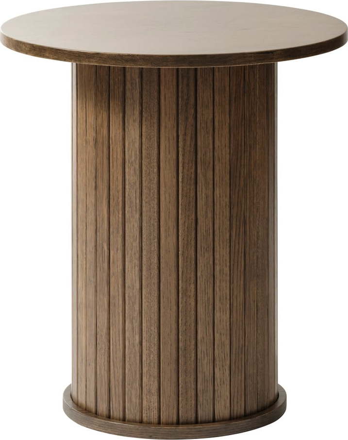 Kulatý odkládací stolek v dekoru dubu ø 50 cm Nola – Unique Furniture Unique Furniture