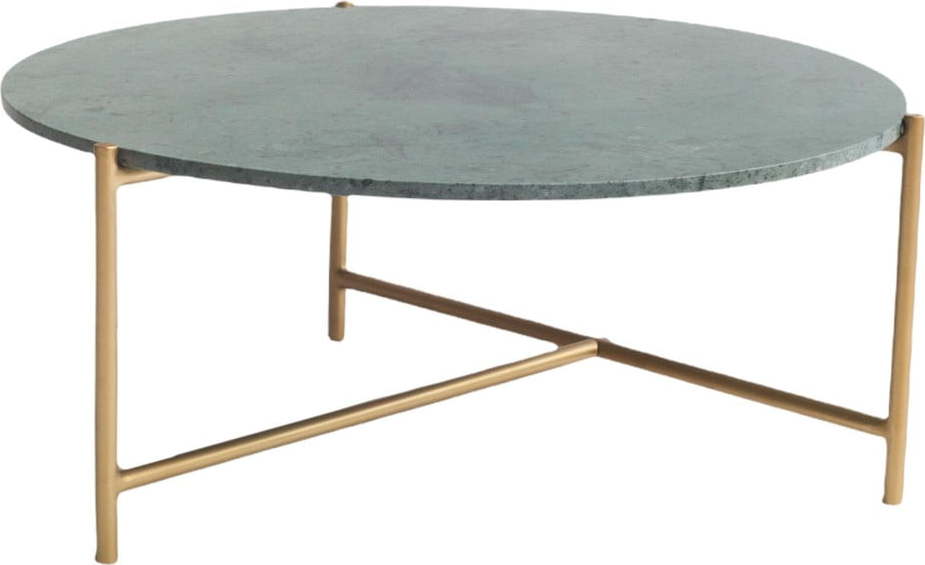 Mramorový kulatý konferenční stolek v zeleno-zlaté barvě ø 80 cm Morgans – Really Nice Things Really Nice Things