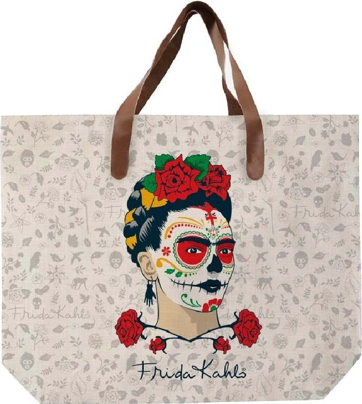 Plátěná taška s uchem z imitace kůže Madre Selva Frida Skull