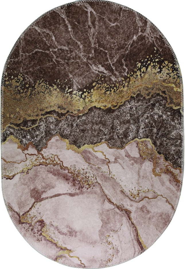 Pratelný koberec v hnědo-zlaté barvě 80x120 cm – Vitaus Vitaus