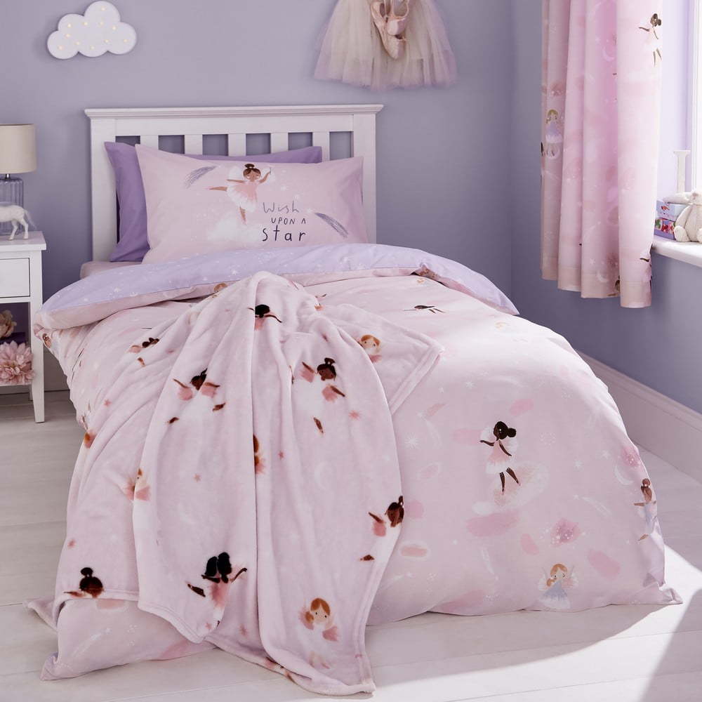 Růžová dětská deka z mikroplyše 130x170 cm Dancing Fairies – Catherine Lansfield Catherine Lansfield