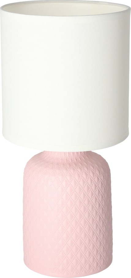 Růžová stolní lampa s textilním stínidlem (výška 32 cm) Iner – Candellux Lighting Candellux Lighting