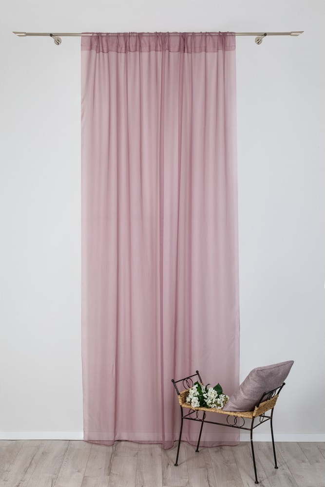 Růžová záclona 140x245 cm Voile – Mendola Fabrics Mendola Fabrics