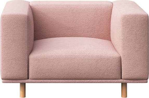 Růžové relaxační křeslo z textilie bouclé Kukumo – Ame Yens Ame Yens