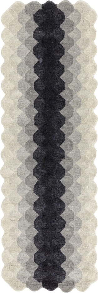 Šedý vlněný běhoun 66x200 cm Hive – Asiatic Carpets Asiatic Carpets
