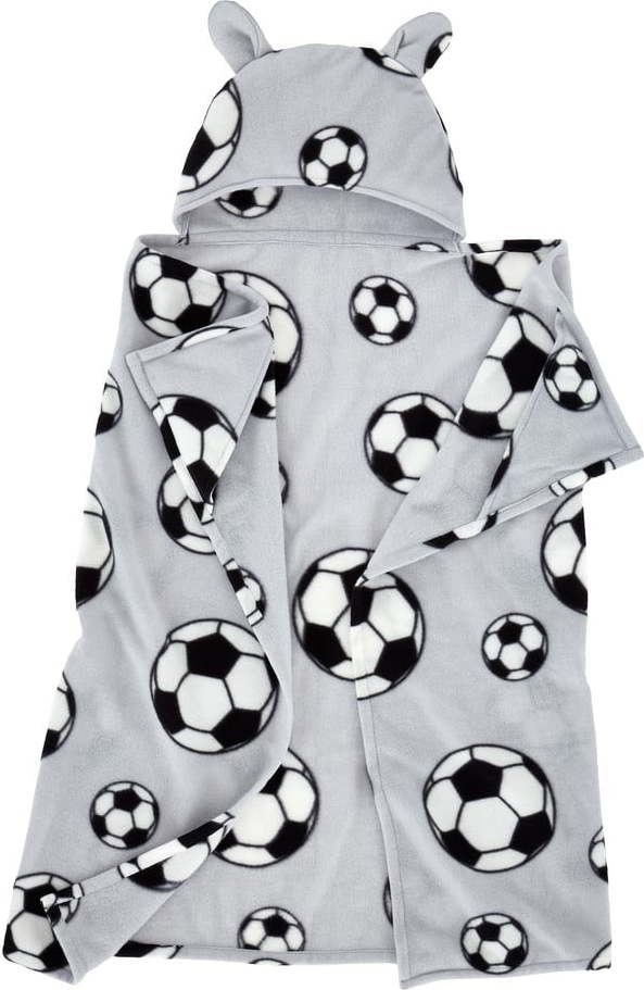Světle šedá dětská deka z mikroplyše 90x125 cm Football – Catherine Lansfield Catherine Lansfield
