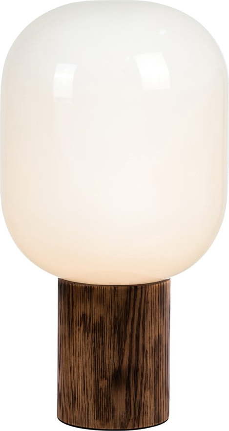 Tmavě hnědá stolní lampa se skleněným stínidlem (výška 44 cm) Skene – Markslöjd Markslöjd