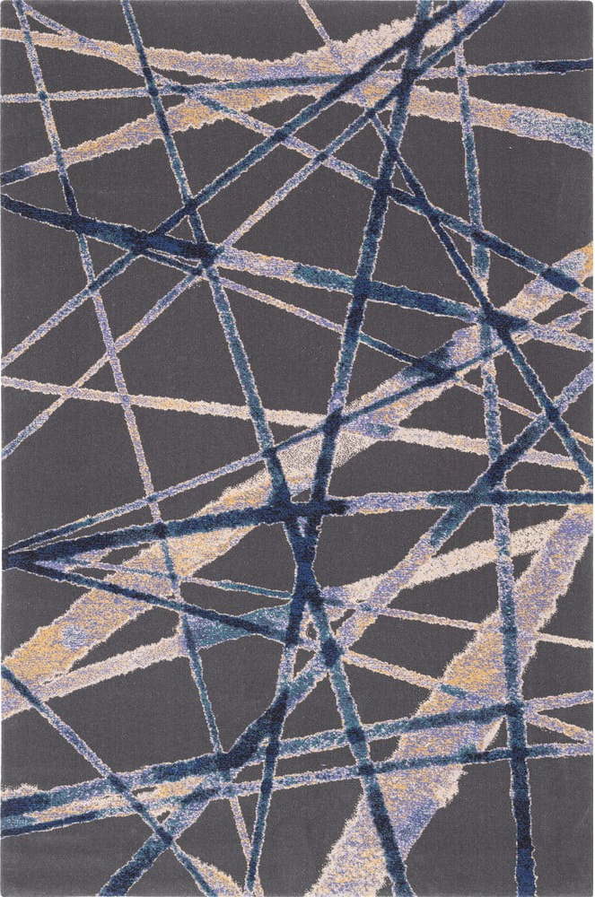 Tmavě modrý vlněný koberec 133x180 cm Sticks – Agnella Agnella