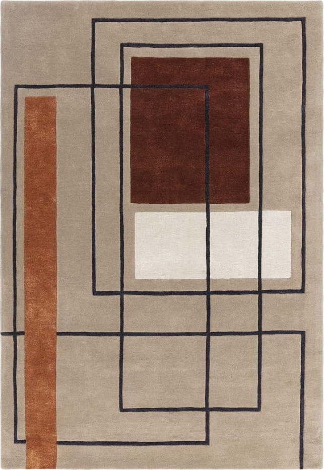 Vlněný koberec v béžovo-cihlové barvě 200x290 cm Reef – Asiatic Carpets Asiatic Carpets