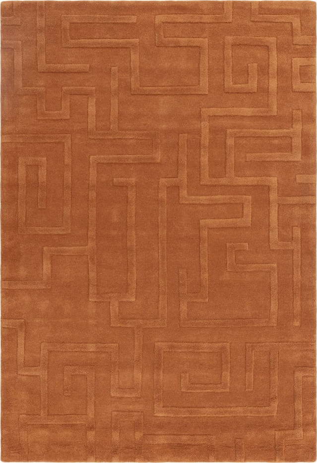 Vlněný koberec v cihlové barvě 120x170 cm Maze – Asiatic Carpets Asiatic Carpets