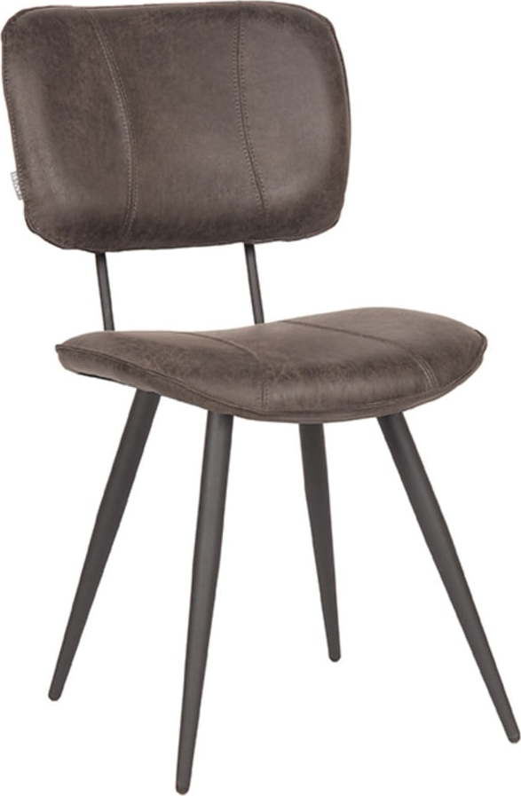 Antracitové kožené jídelní židle v sadě 2 ks Fos – LABEL51 LABEL51
