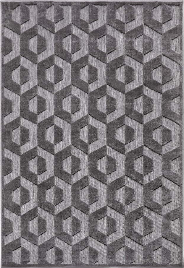 Antracitový koberec 133x190 cm Iconic Hexa – Hanse Home Hanse Home