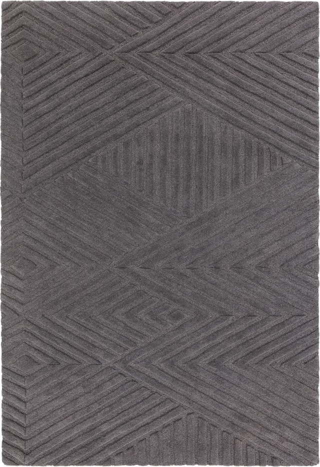 Antracitový vlněný koberec 120x170 cm Hague – Asiatic Carpets Asiatic Carpets
