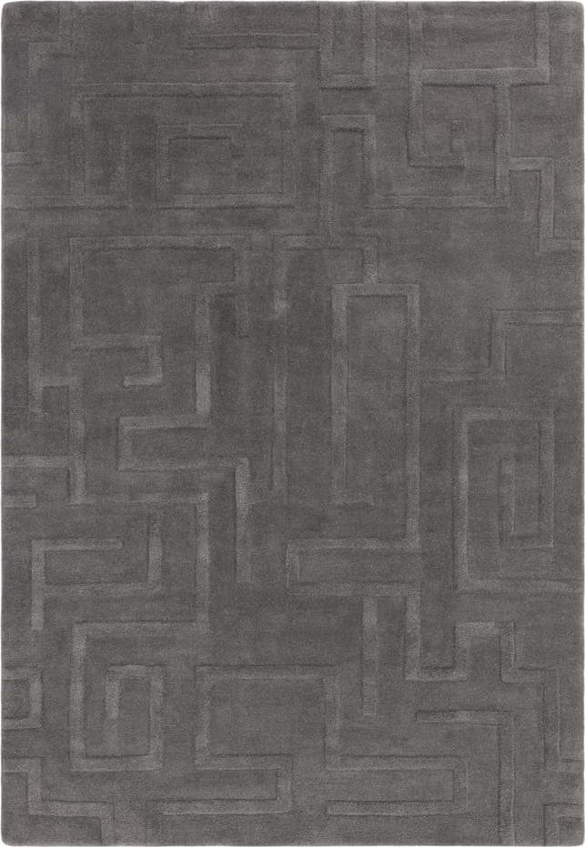 Antracitový vlněný koberec 160x230 cm Maze – Asiatic Carpets Asiatic Carpets