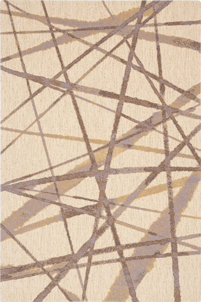 Béžový vlněný koberec 100x180 cm Sticks – Agnella Agnella