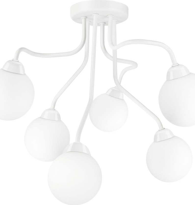Bílé stropní svítidlo se skleněným stínítkem - LAMKUR LAMKUR