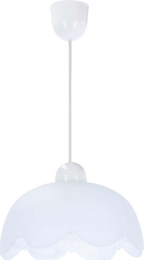 Bílé závěsné svítidlo se skleněným stínidlem ø 25 cm Bratek – Candellux Lighting Candellux Lighting