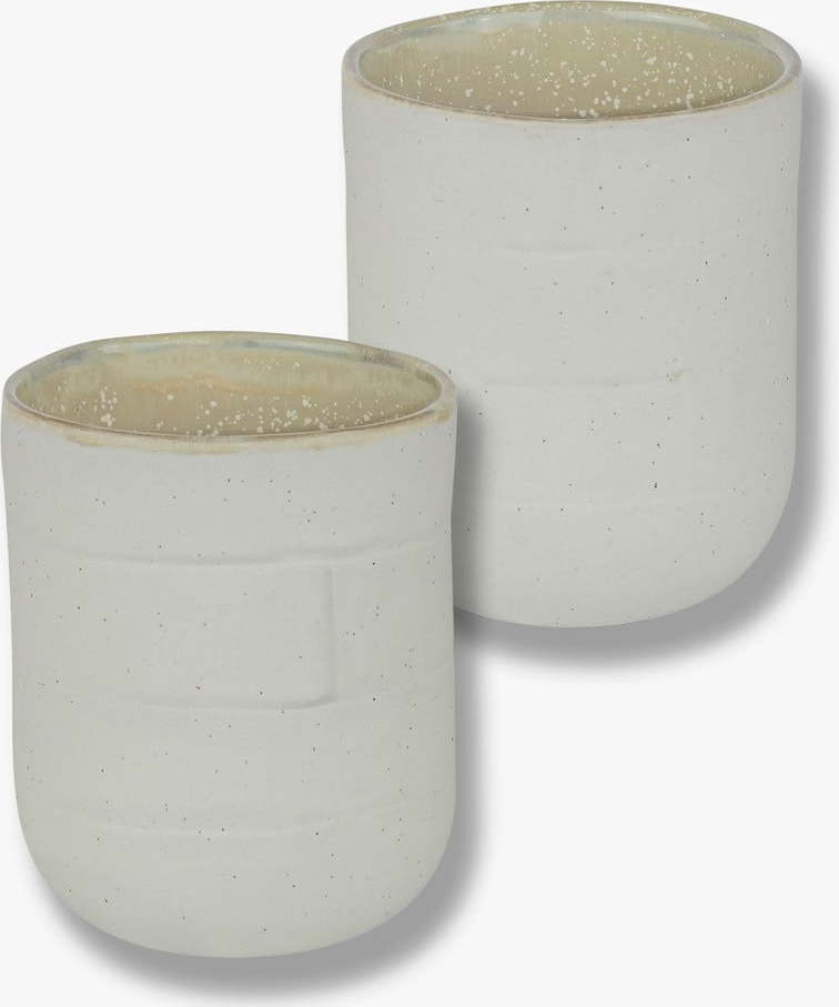 Bílo-béžové hrnky v sadě 2 ks z kamene 0.3 l Sand Grain – Mette Ditmer Denmark Mette Ditmer Denmark