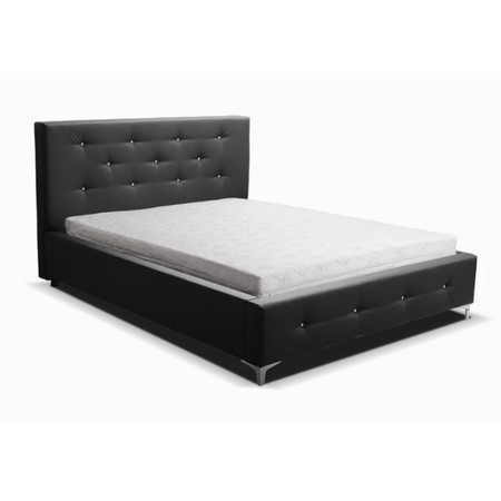 Čalúnená posteľ AGNES čierna rozmer 140x200 cm TT-FURNITURE