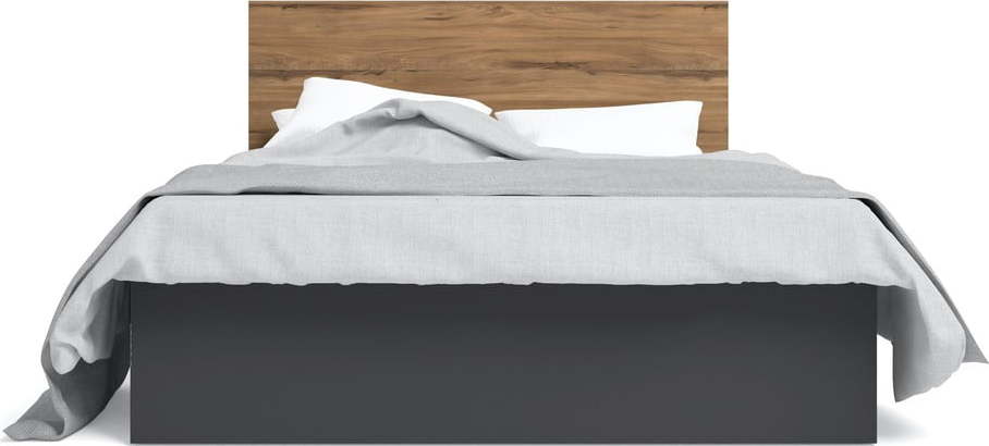 Černá dvoulůžková postel s úložným prostorem a roštem 160x200 cm Malta - Marckeric Marckeric