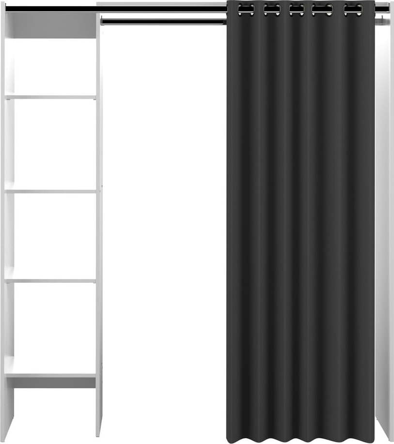 Černo-bílá šatní skříň 160x182 cm Tom - TemaHome TemaHome