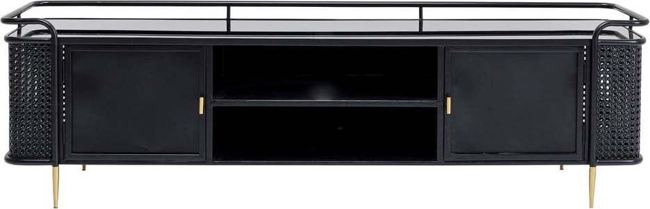 Černý kovový TV stolek 160x48 cm Fence – Kare Design Kare Design
