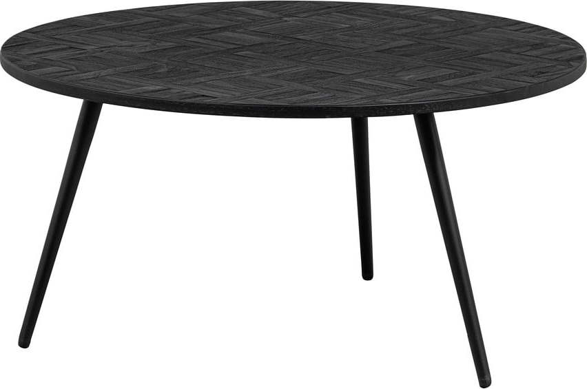 Černý kulatý konferenční stolek z teakového dřeva ø 74 cm Leo – WOOOD WOOOD