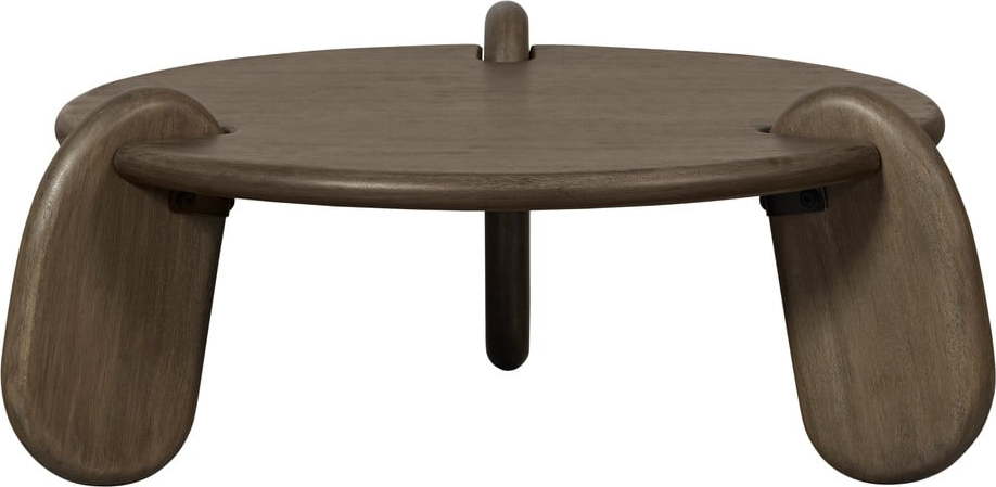 Hnědý kulatý konferenční stolek s deskou v dekoru ořechového dřeva ø 100 cm Imbue – BePureHome BePureHome