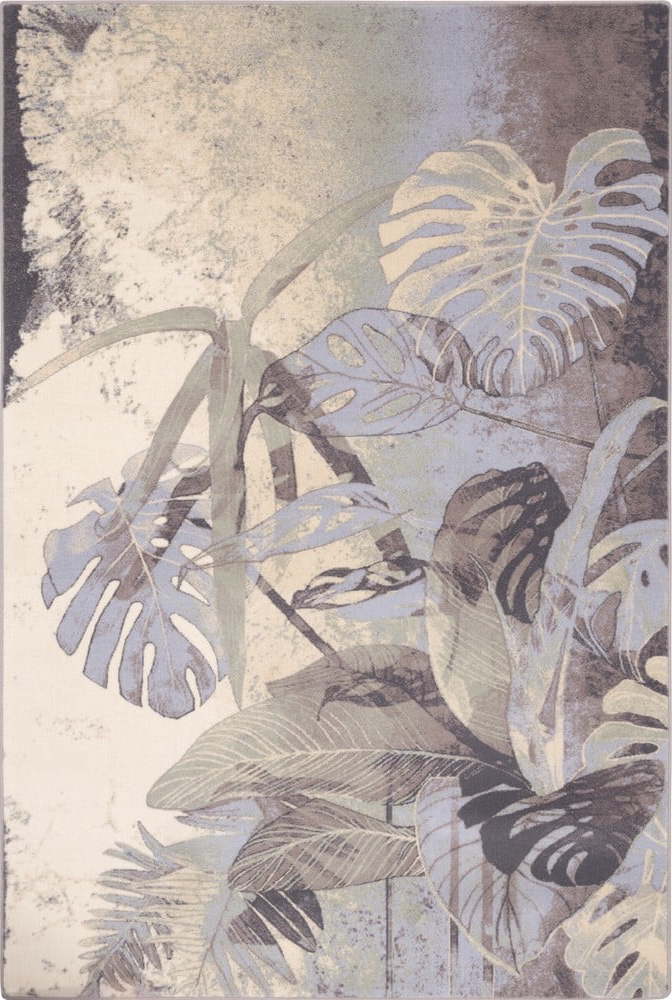 Krémovo-šedý vlněný koberec 160x240 cm Plants – Agnella Agnella