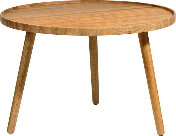 Kulatý konferenční stolek z dubového dřeva v přírodní barvě ø 70