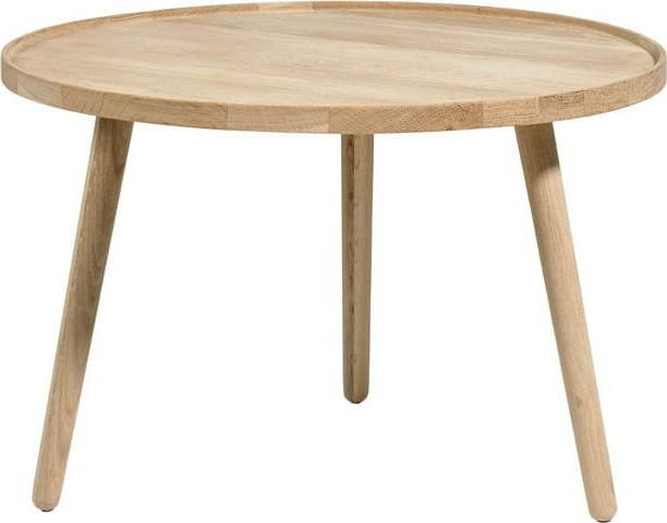 Kulatý konferenční stolek z dubového dřeva v přírodní barvě ø 70