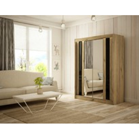 Kvalitní Šatní Skříň Como 200 cm Černá Dub craft Furniture