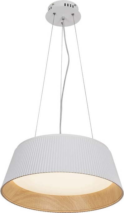 LED závěsné svítidlo s kovovým stínidlem v bílo-přírodní barvě ø 45 cm Umbria – Candellux Lighting Candellux Lighting