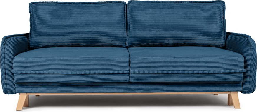 Modrá manšestrová rozkládací pohovka 218 cm Tori – Bonami Selection Bonami Selection