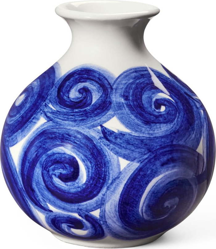 Modrá ručně malovaná váza z kameniny Tulle – Kähler Design Kähler Design