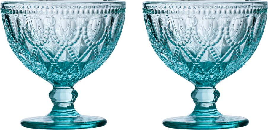 Modré skleněné misky v sadě 2 ks 250 ml Fleur – Premier Housewares Premier Housewares