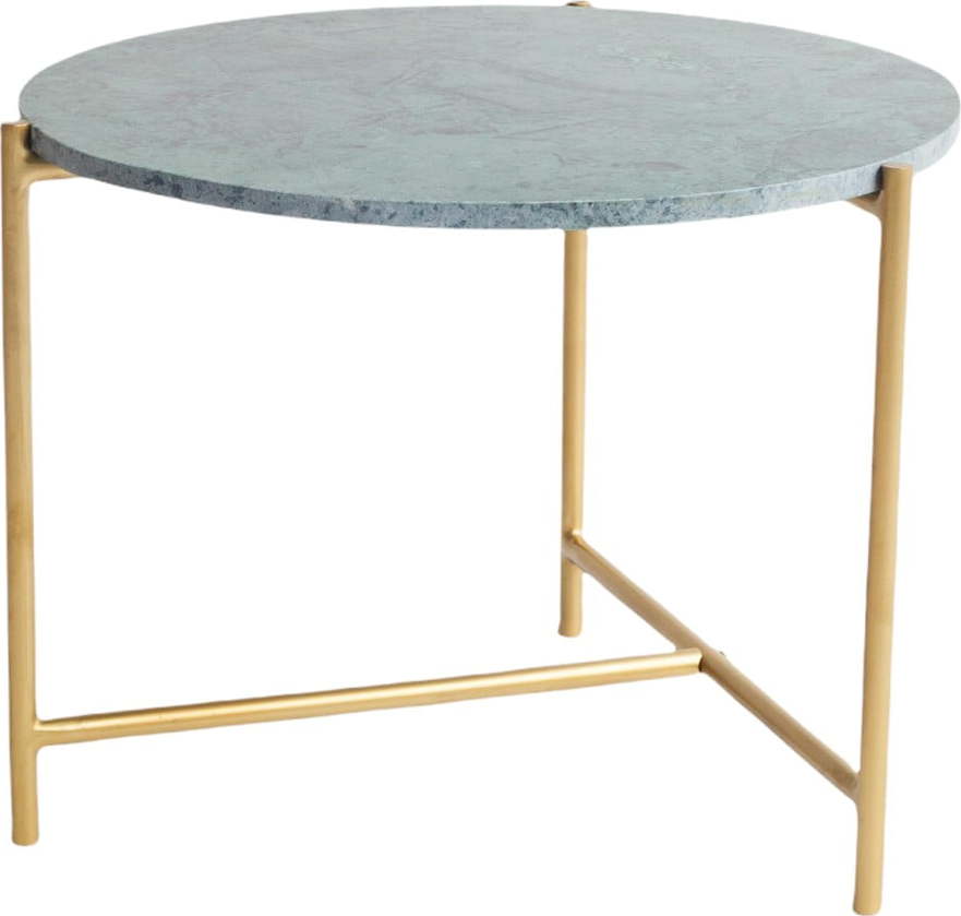 Mramorový kulatý konferenční stolek v zeleno-zlaté barvě ø 50 cm Morgans – Really Nice Things Really Nice Things