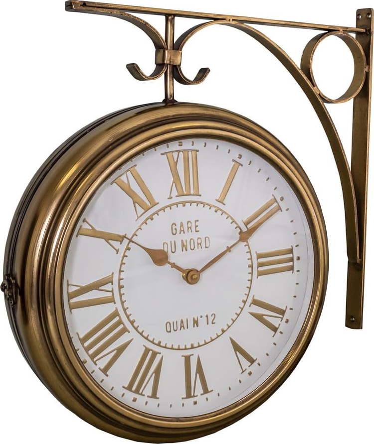Nástěnné hodiny ve zlaté barvě Antic Line Classique