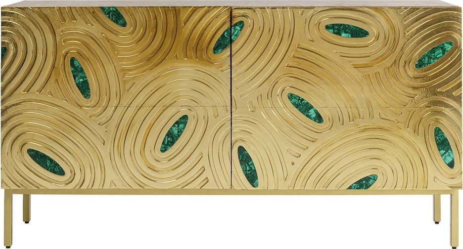 Nízká komoda z mangového dřeva ve zlaté barvě 150x80 cm Saragossa – Kare Design Kare Design