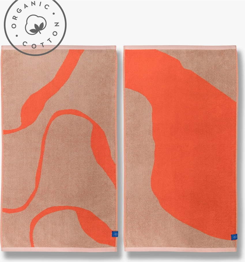 Oranžové/světle hnědé ručníky v sadě 2 ks z Bio bavlny 50x90 cm Nova Arte – Mette Ditmer Denmark Mette Ditmer Denmark