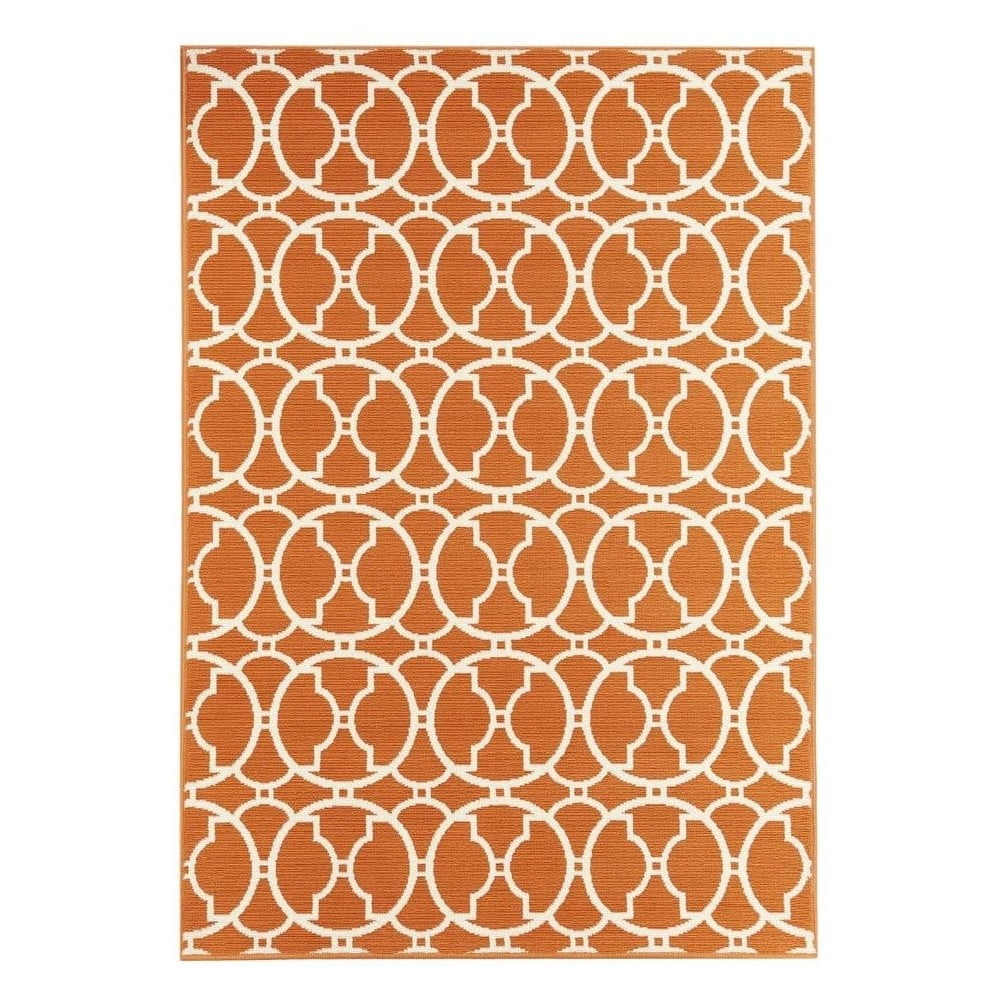 Oranžový venkovní koberec Floorita Interlaced
